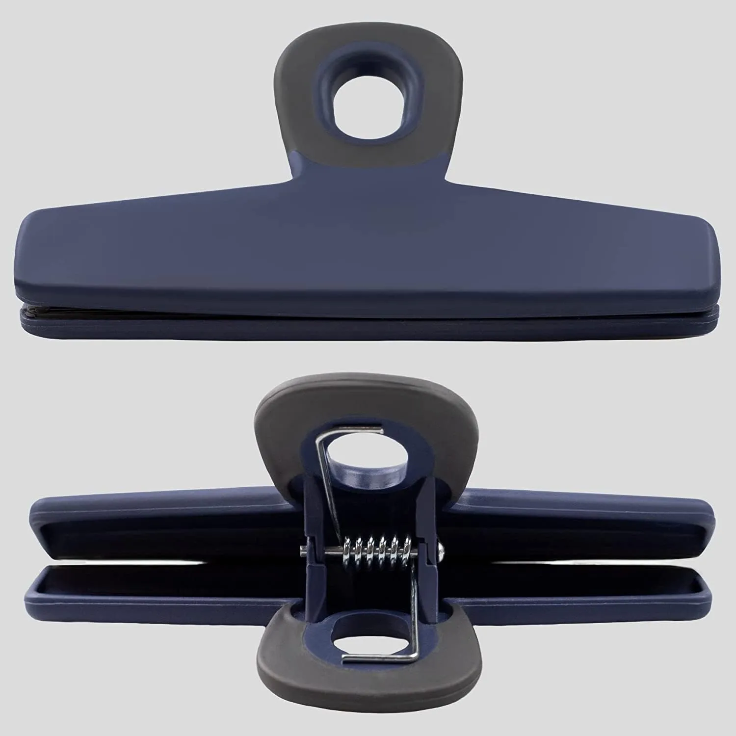 COOK WITH COLOR Food Clips - Wide Heavy Duty Chip Clips, Large Bag Clips for Food Storage with Air Tight Seal Grip, Pack of 4, Blue