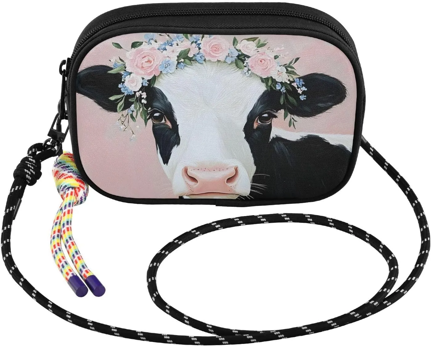 Cow Garland Closeup Small Crossbody Bags for Women Cell Phone Purses Shoulder Bag Handbag with Adjustable Strap