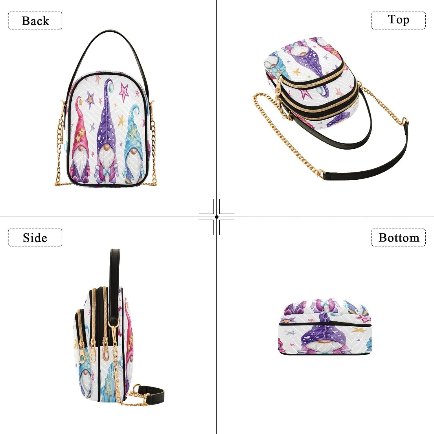 Crossbody Bags Crossbody Purse Chest Bag Golden Sun Moon Stars Boho for Women Trendy