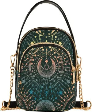 Crossbody Bags Crossbody Purse Chest Bag Golden Sun Moon Stars Boho for Women Trendy