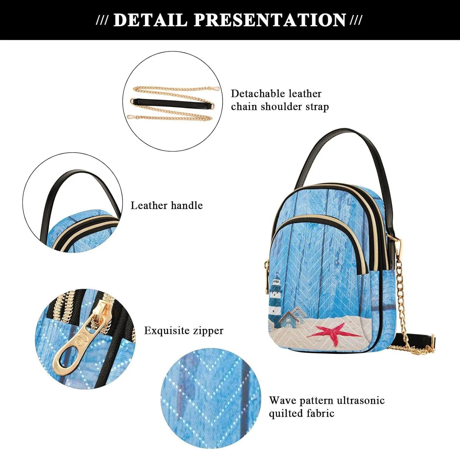 Crossbody Bags Crossbody Purse Chest Bag Golden Sun Moon Stars Boho for Women Trendy