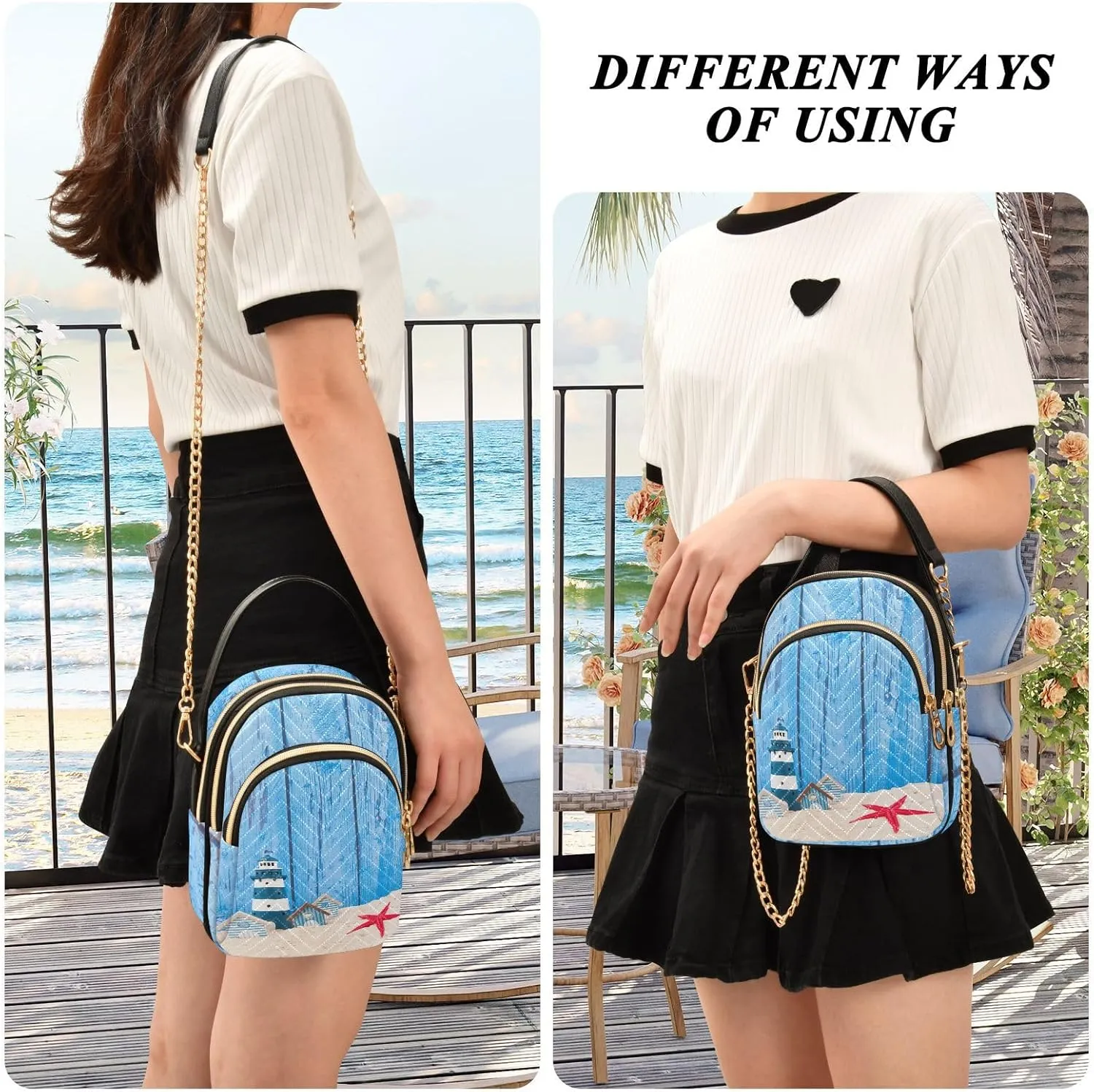 Crossbody Bags Crossbody Purse Chest Bag Golden Sun Moon Stars Boho for Women Trendy