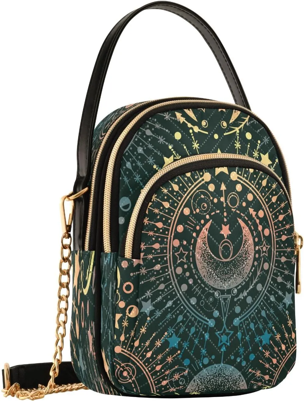 Crossbody Bags Crossbody Purse Chest Bag Golden Sun Moon Stars Boho for Women Trendy