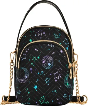 Crossbody Bags Crossbody Purse Chest Bag Golden Sun Moon Stars Boho for Women Trendy