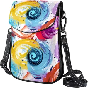 Crossbody Bags for Women,Crossbody Bag Men,Small Sling Bag,Circles Colorful Doodle Swirl,Crossbody Purse