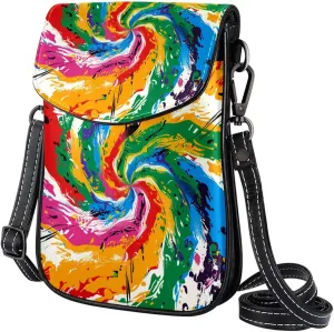 Crossbody Bags for Women,Crossbody Bag Men,Small Sling Bag,Colorful Picture Rainbow Swirl,Crossbody Purse