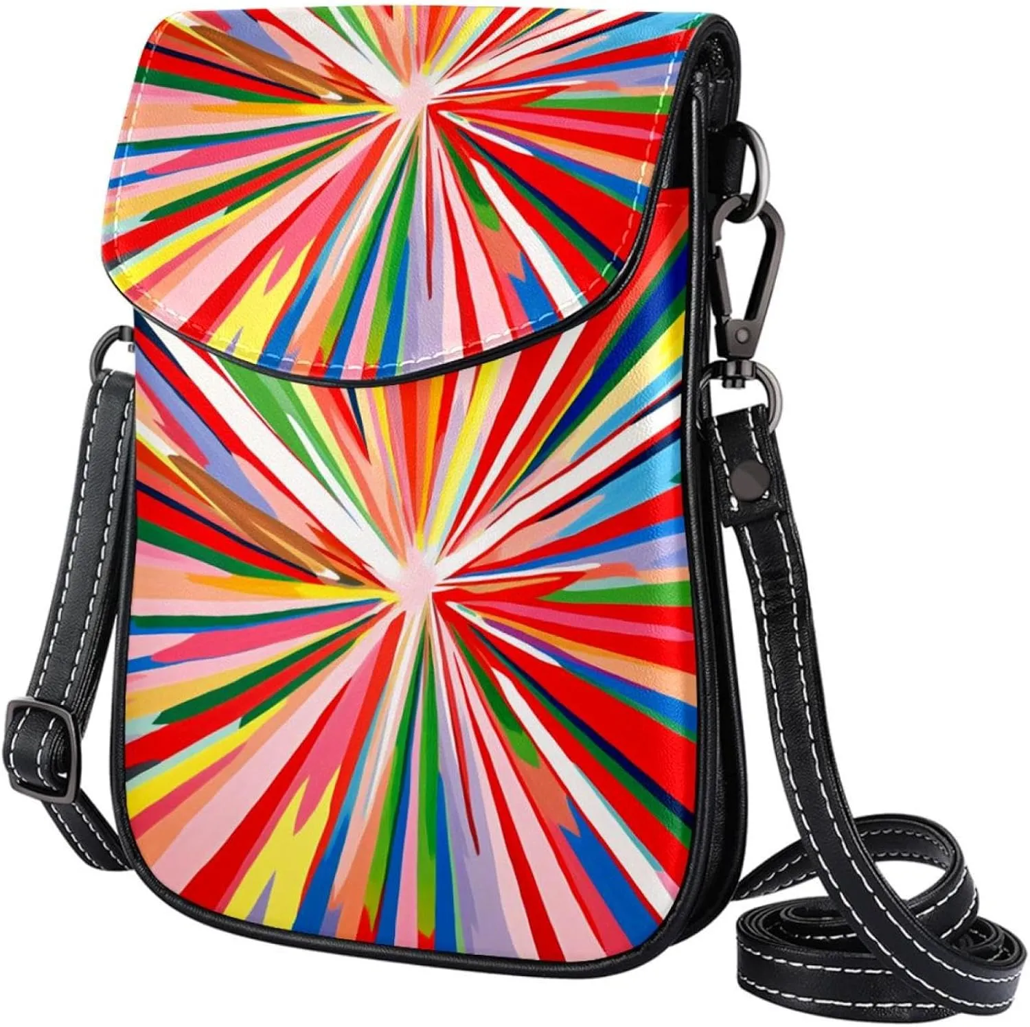 Crossbody Bags for Women,Crossbody Bag Men,Small Sling Bag,Colorful Stripes Rainbow Swirls,Crossbody Purse