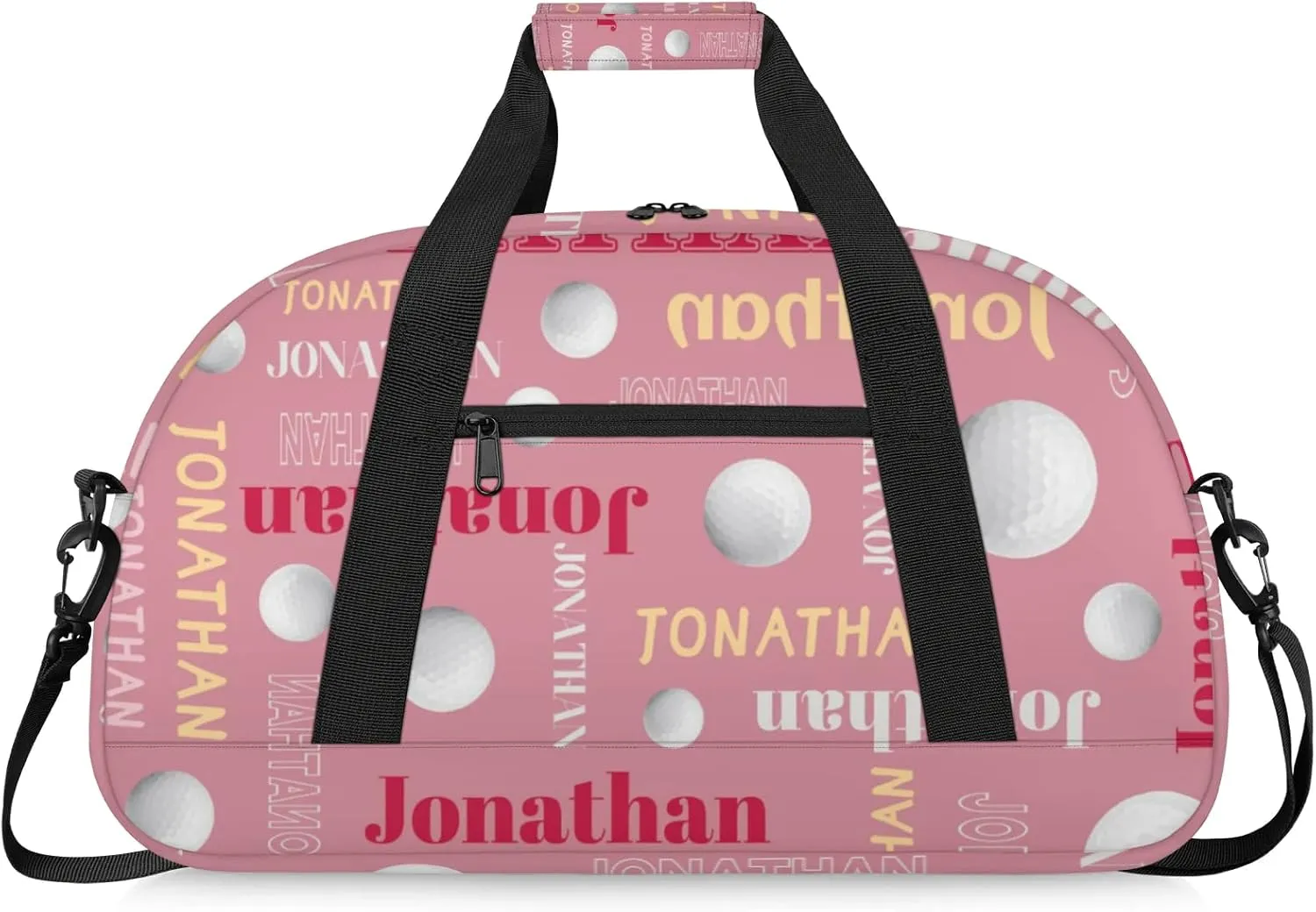 Custom-Personalize-Kids-Duffel-Bags with Name Text Carry-On Overnight Travel Gym Lightweight Dance Sports Bags For Girls Boys Kids Golfball