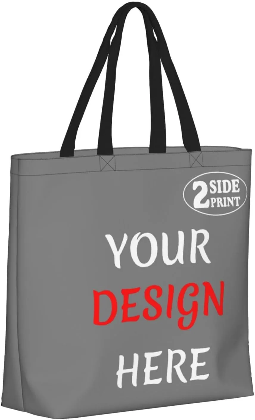 Custom Tote Bags Add Your Design For Business Travel Personalized Shoulder Beach Bag For Women Teachers