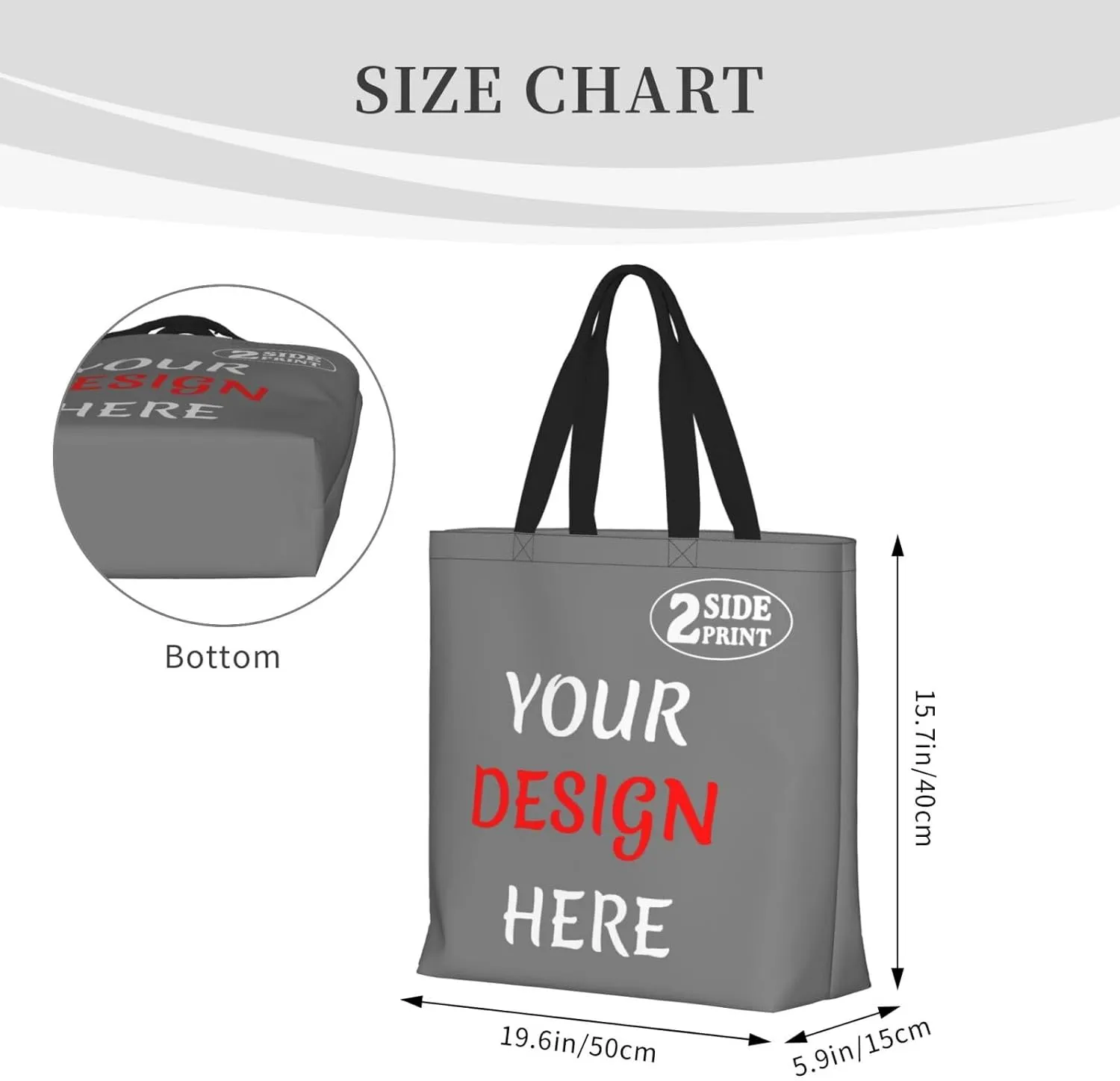 Custom Tote Bags Add Your Design For Business Travel Personalized Shoulder Beach Bag For Women Teachers