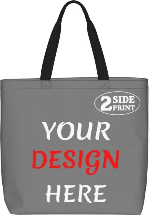 Custom Tote Bags Add Your Design For Business Travel Personalized Shoulder Beach Bag For Women Teachers