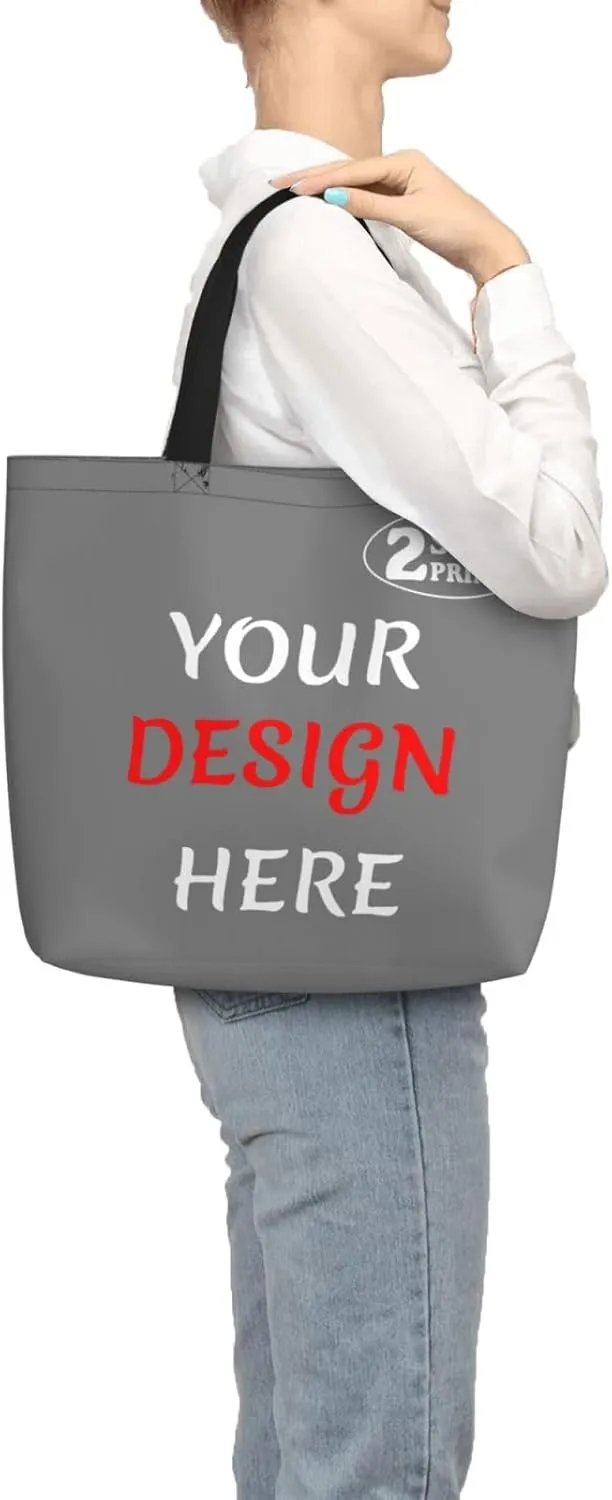 Custom Tote Bags Add Your Design For Business Travel Personalized Shoulder Beach Bag For Women Teachers