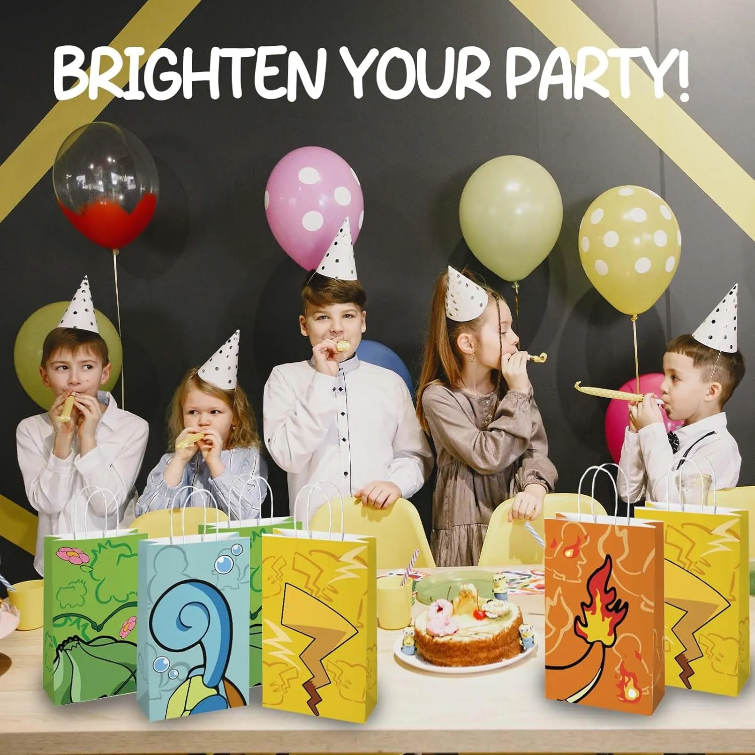 CUTALU Cartoon Animation Party Gifts Bags，Birthday Event Supplies Gifts Candy Bag，Cartoon Red Ball Bags Kids Adults Birthday Party Decorations