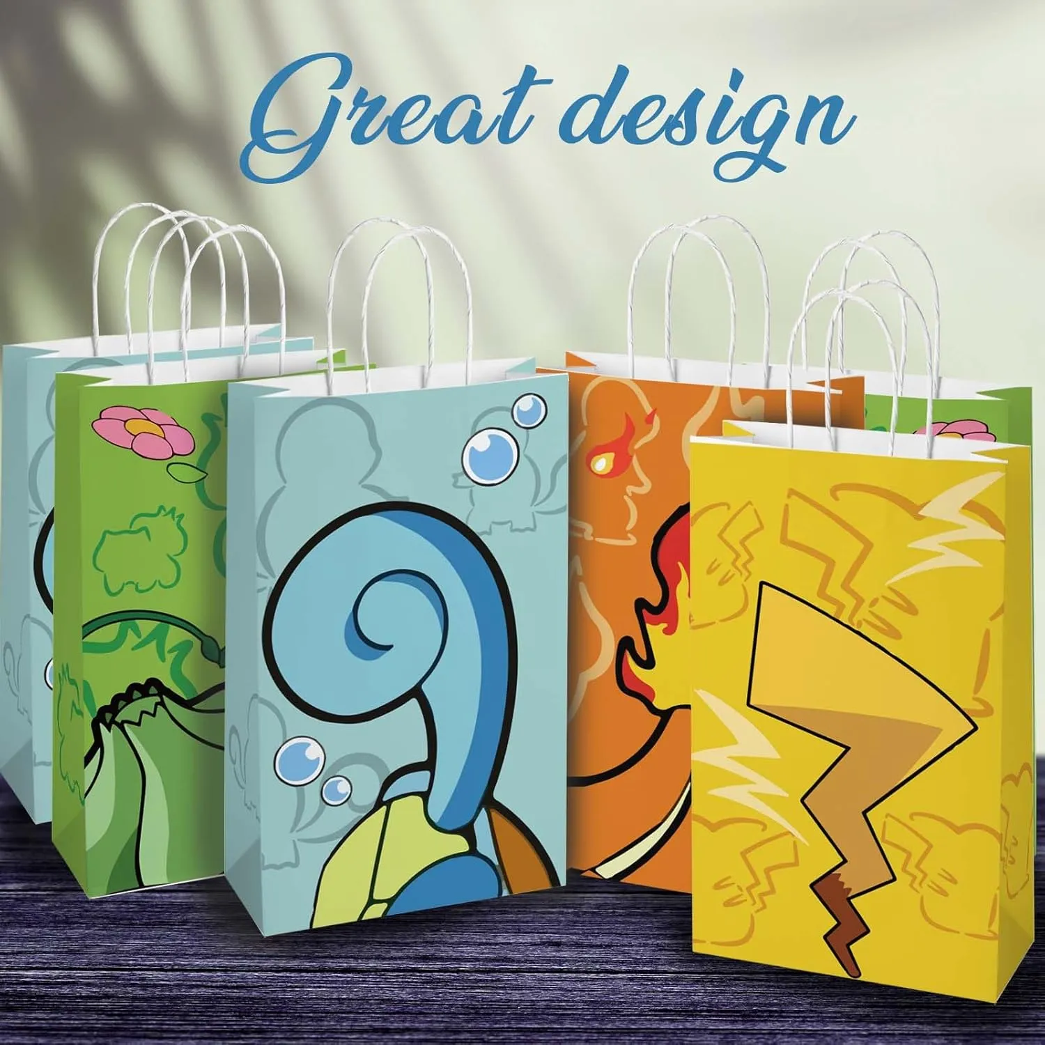 CUTALU Cartoon Animation Party Gifts Bags，Birthday Event Supplies Gifts Candy Bag，Cartoon Red Ball Bags Kids Adults Birthday Party Decorations
