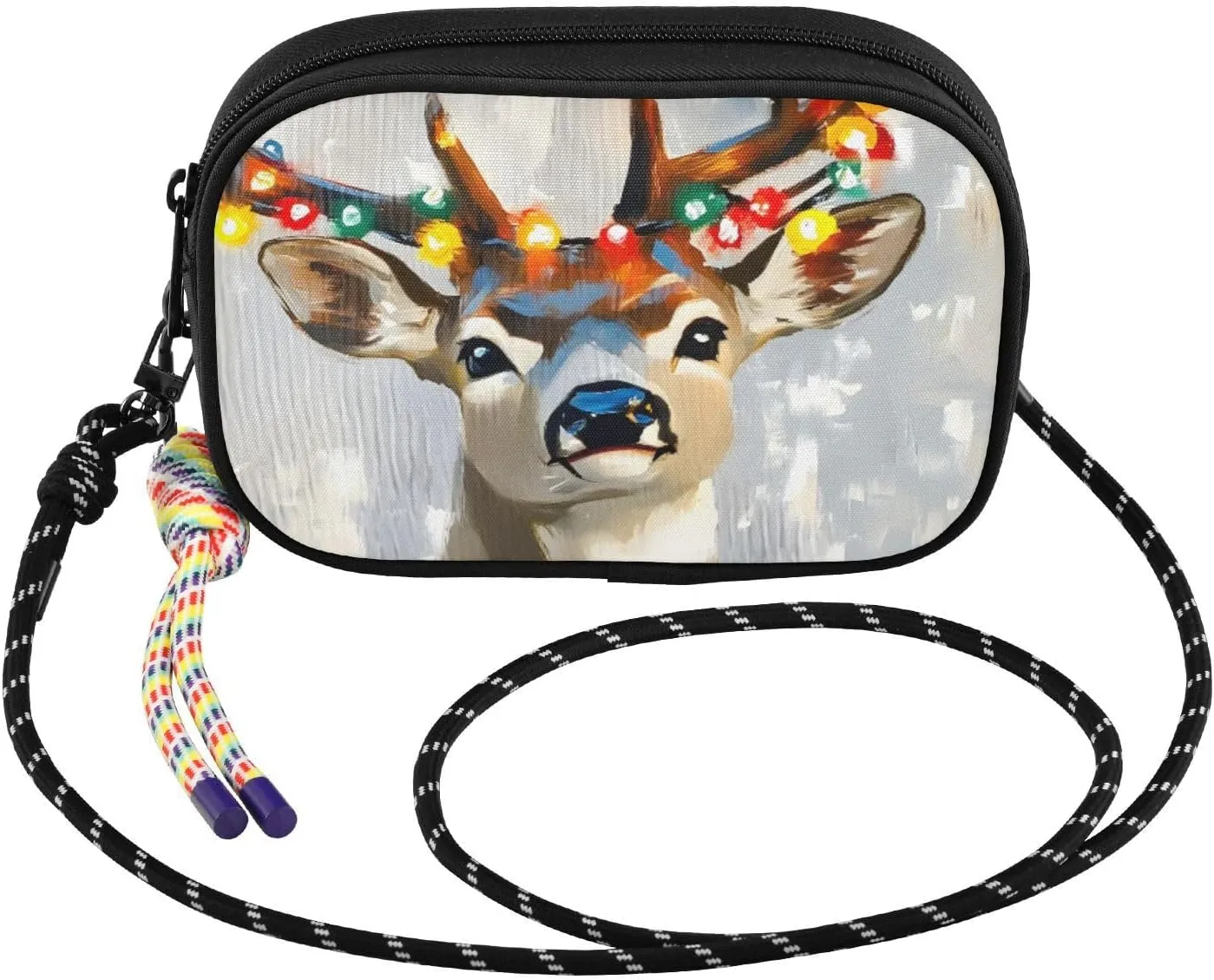 Cute Elk Colorful Small Crossbody Bags for Women Cell Phone Purses Shoulder Bag Handbag with Adjustable Strap