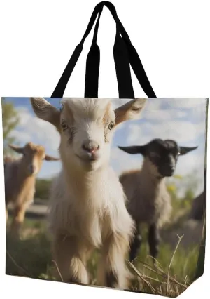 Cute Goat Handbags Lightweight Travel Shoulder Bag Portable Cute Shopping Beach Market Bag for Men Women Hiking Yoga Gym Swimming Travel Holiday Gift