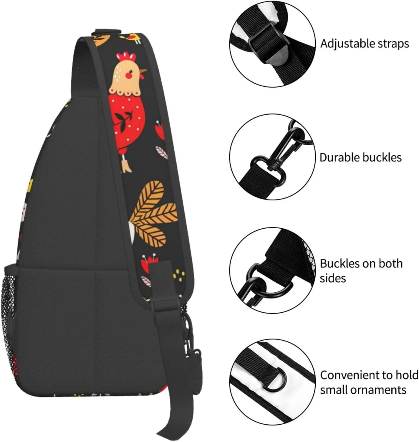 Cute Nurse Print Crossbody Sling Backpack For Women Men,Sling Bag Travel Hiking Chest Bag Daypack
