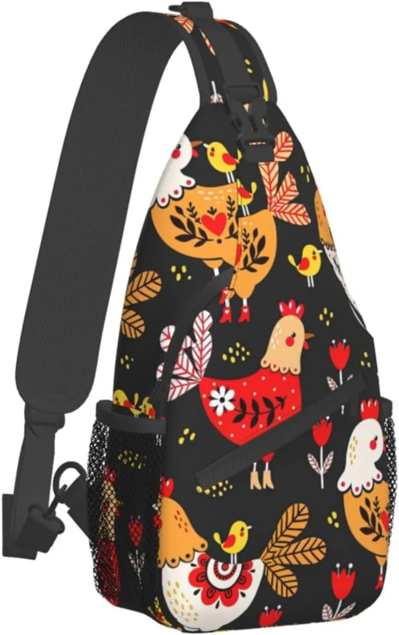 Cute Nurse Print Crossbody Sling Backpack For Women Men,Sling Bag Travel Hiking Chest Bag Daypack
