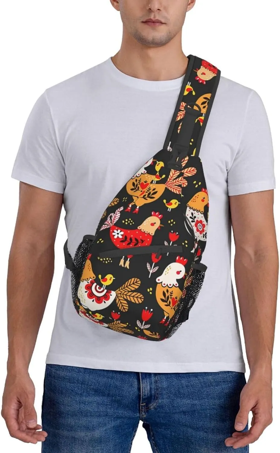 Cute Nurse Print Crossbody Sling Backpack For Women Men,Sling Bag Travel Hiking Chest Bag Daypack