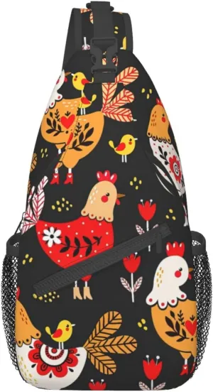 Cute Nurse Print Crossbody Sling Backpack For Women Men,Sling Bag Travel Hiking Chest Bag Daypack