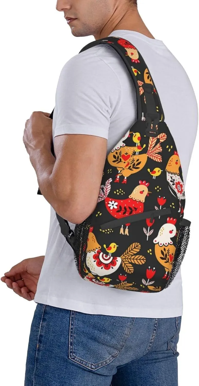 Cute Nurse Print Crossbody Sling Backpack For Women Men,Sling Bag Travel Hiking Chest Bag Daypack