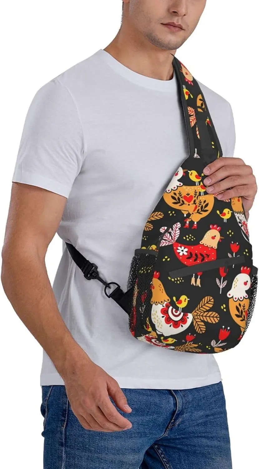 Cute Nurse Print Crossbody Sling Backpack For Women Men,Sling Bag Travel Hiking Chest Bag Daypack
