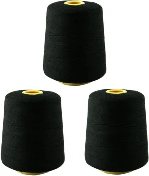 Cutex 3 Cones Black Portable Hand Held Bag Closer Machine Thread - 8 Oz. Cones