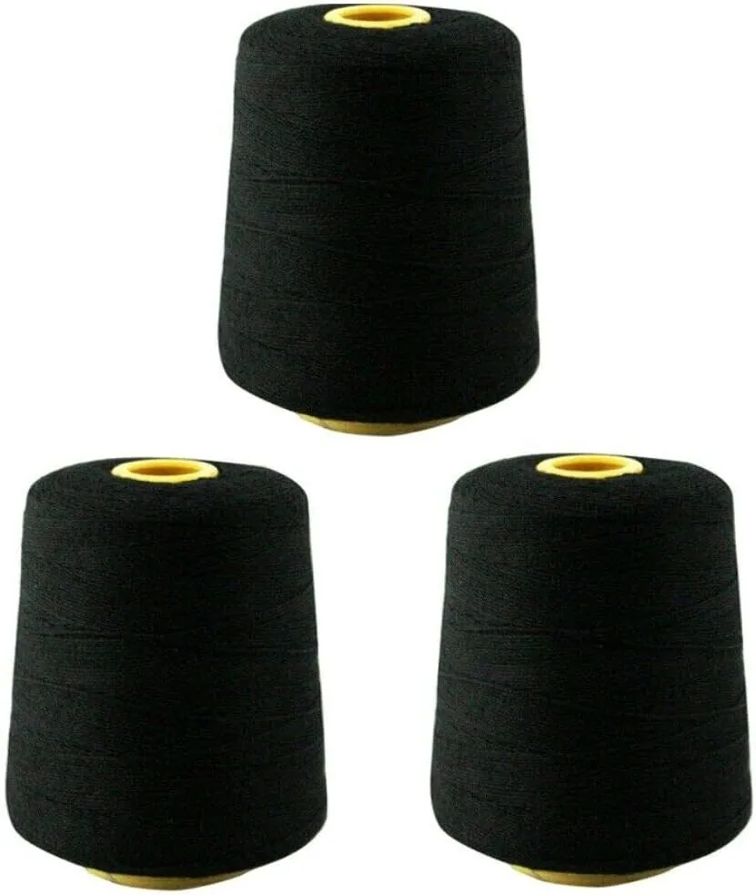 Cutex 3 Cones Black Portable Hand Held Bag Closer Machine Thread - 8 Oz. Cones