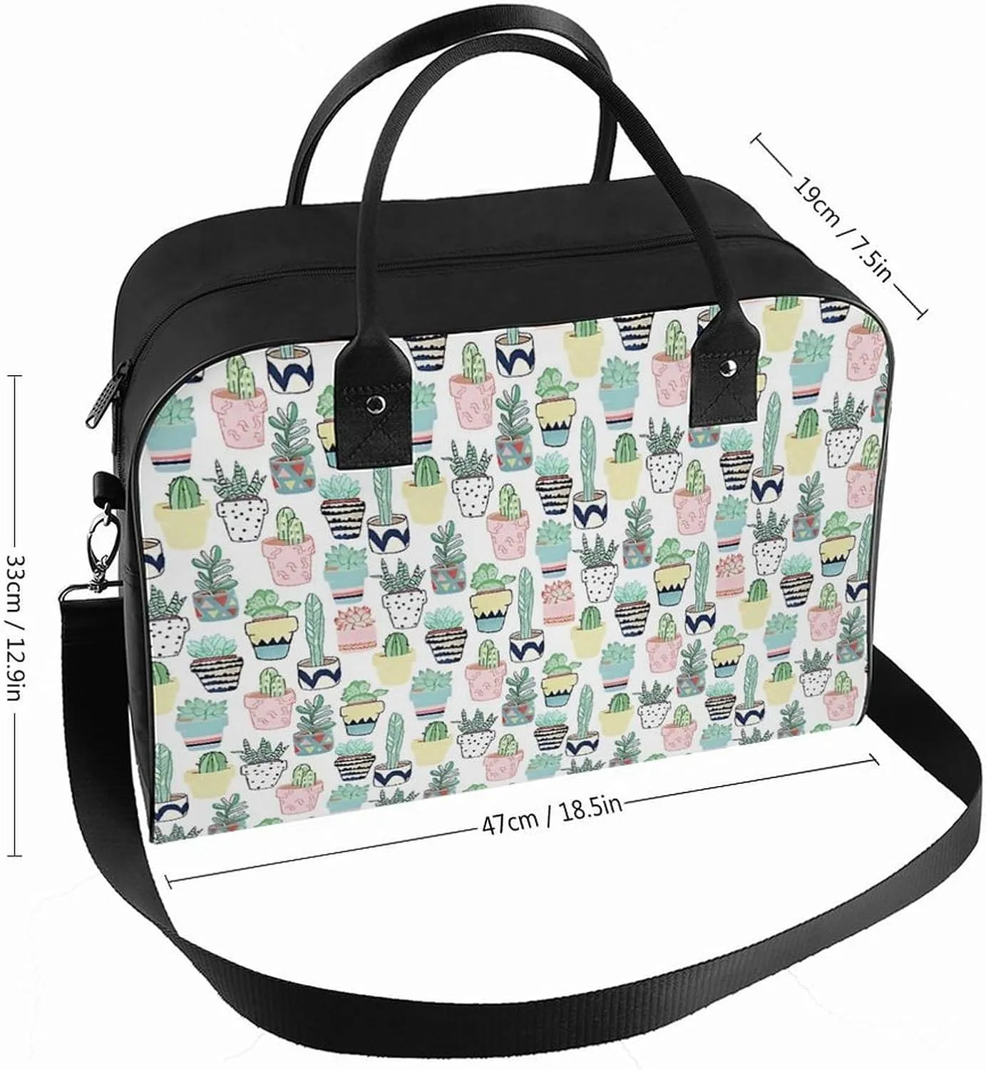 Daisy Flower Blue Travel Handbag with A Large Capacity Design That Can Be Reused
