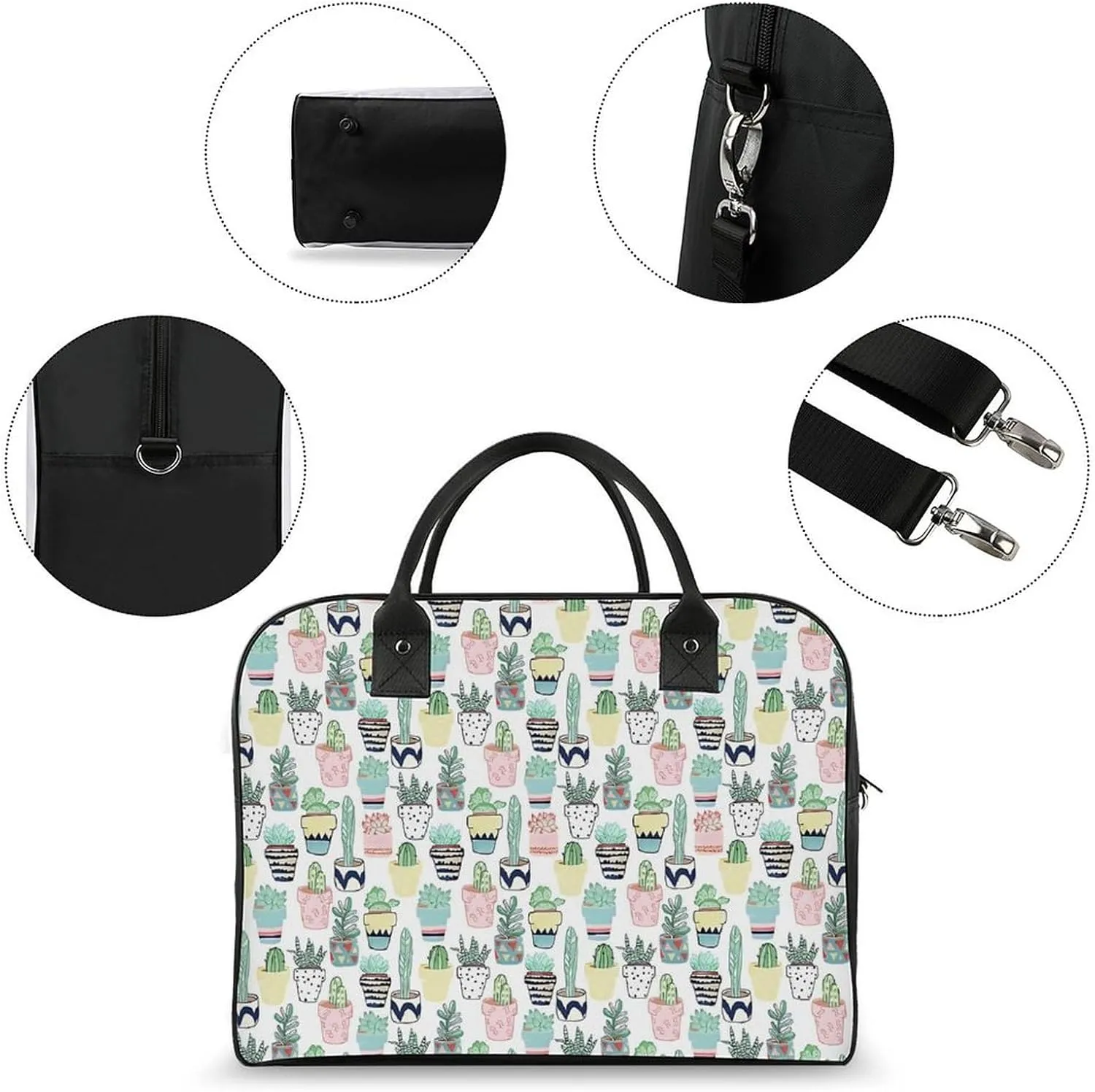 Daisy Flower Blue Travel Handbag with A Large Capacity Design That Can Be Reused