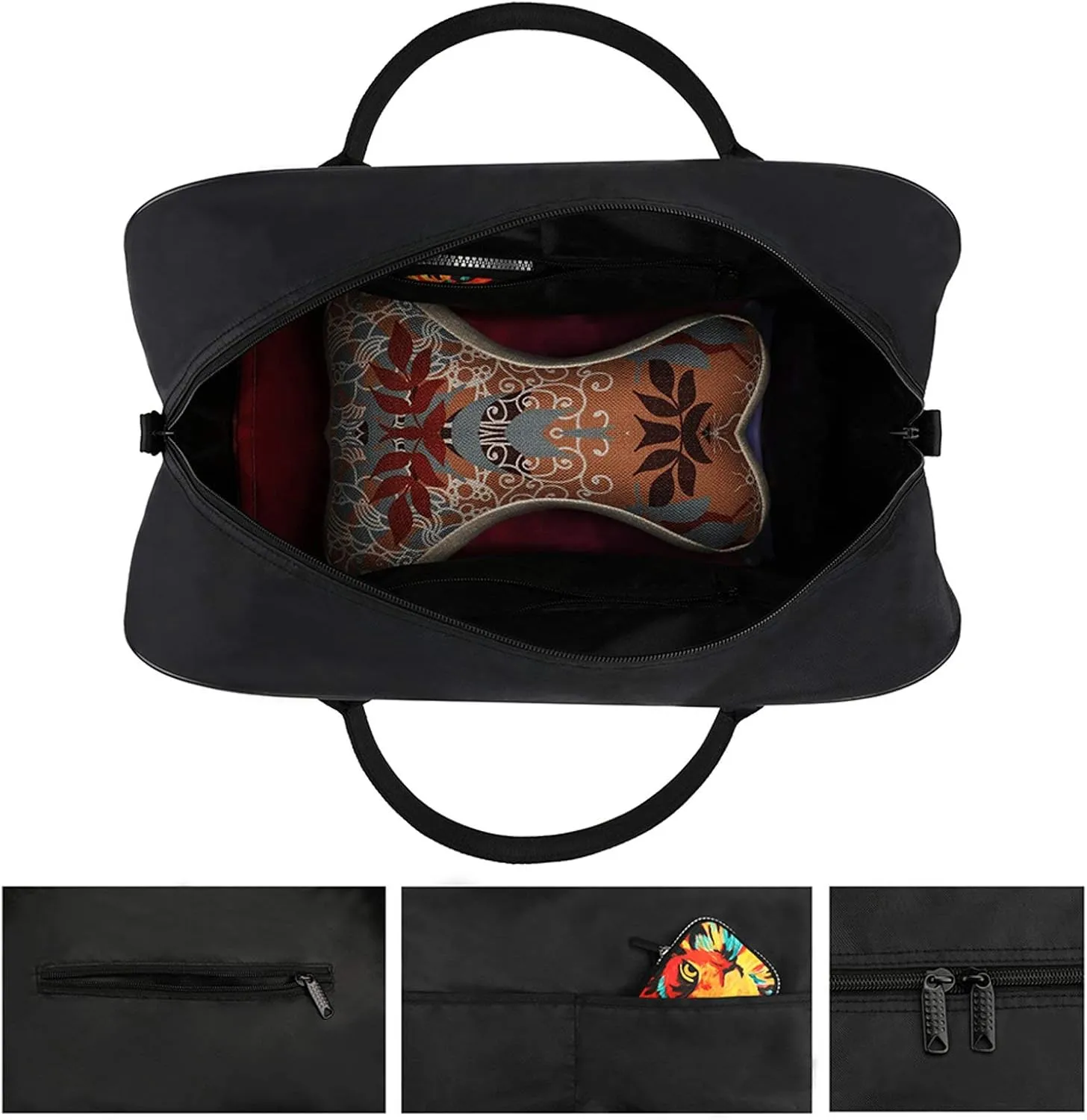 Daisy Flower Blue Travel Handbag with A Large Capacity Design That Can Be Reused