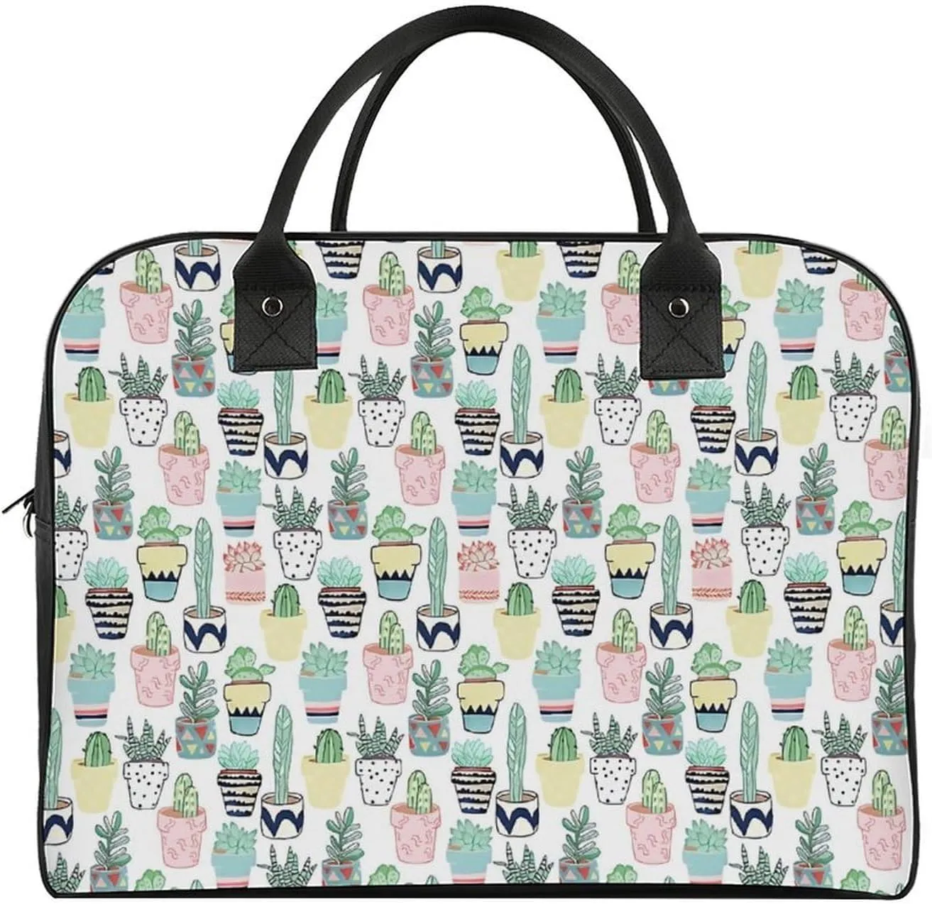 Daisy Flower Blue Travel Handbag with A Large Capacity Design That Can Be Reused