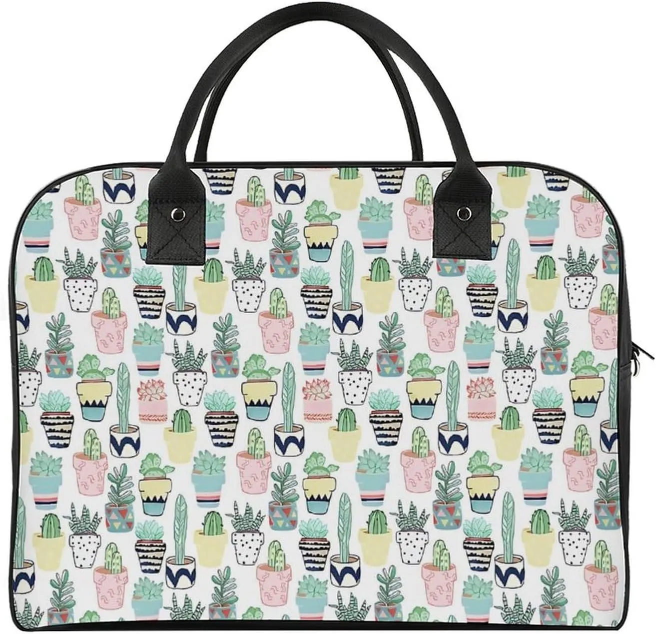 Daisy Flower Blue Travel Handbag with A Large Capacity Design That Can Be Reused