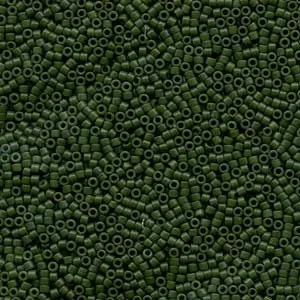 DB 797, Dyed Opaque Matte Olive - Miyuki Delica Beads - Size 11 - 5 grams - Japanese Cylinder Seed Beads - Retail & Wholesale