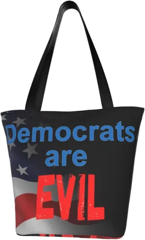 Democrats Are Evils Fashion Shoulder Bag Large Capacity For Man Or Woman