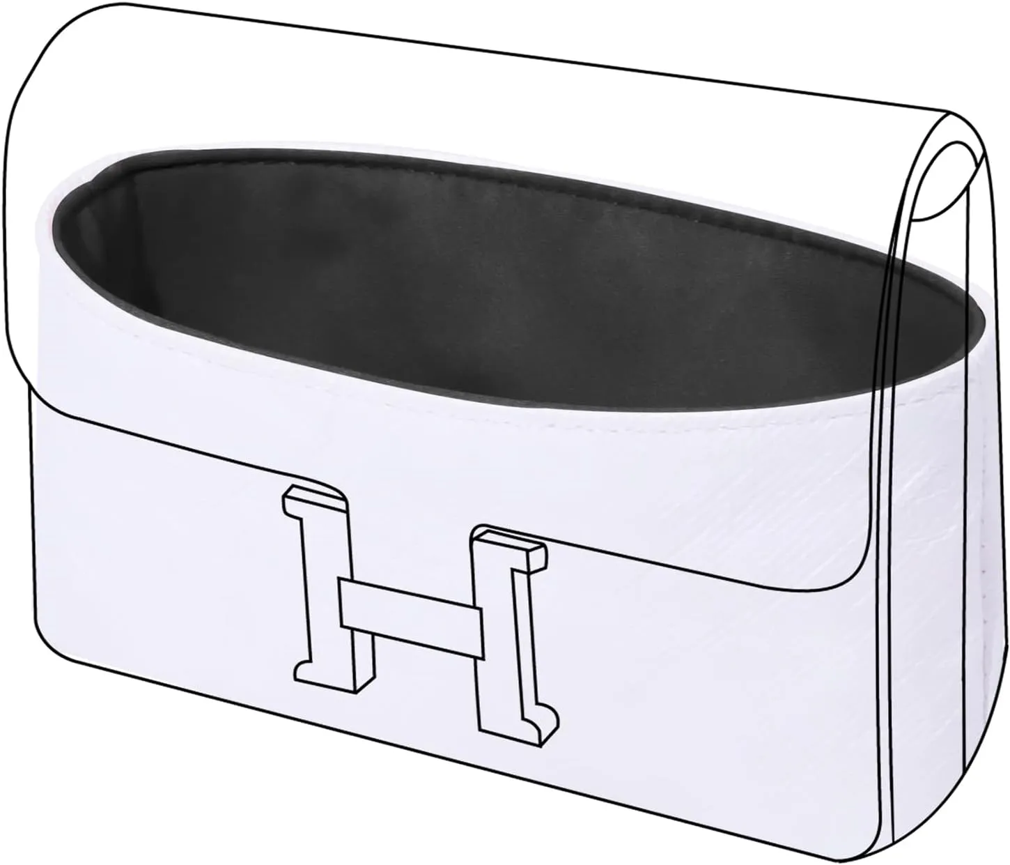 DGAZ Lightweight Purse Organizer Insert for Hermes Constance Bag,Silk and Dupontpaper handbag inner for Luxury Bags(Black,C24)