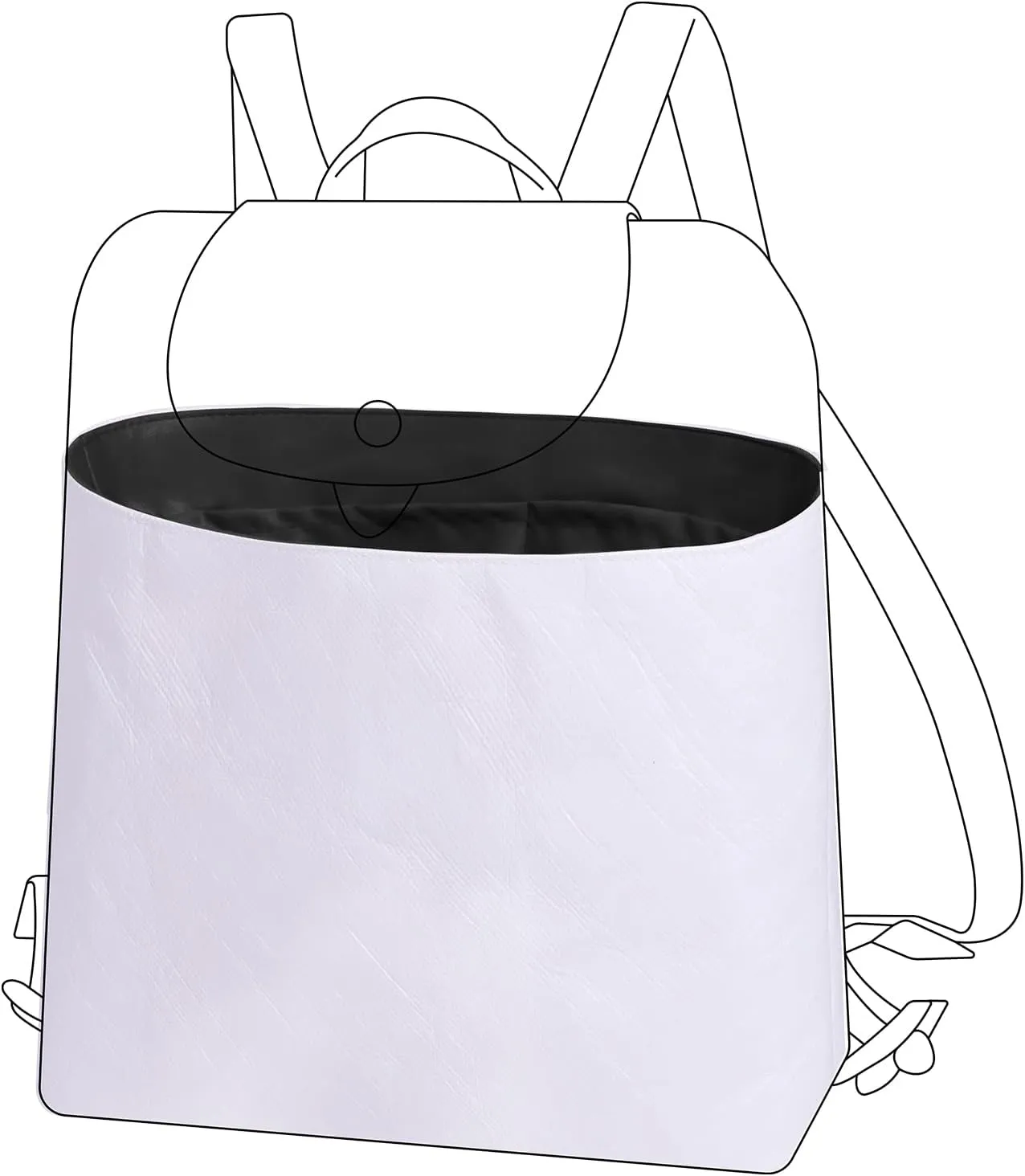 DGAZ Lightweight Purse Organizer Insert for Longchamp LE PLIAGE Backpack Bag,silk and DupontPaper handbag inner for Luxury Bags(Black)