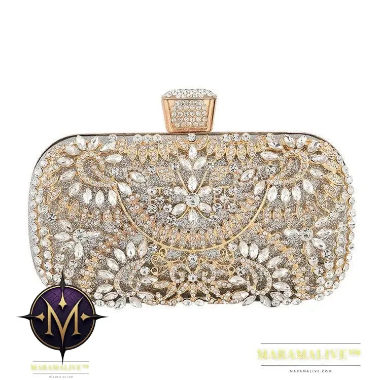 Diamond-studded Ladies Hand-made Full Diamond Portable Banquet Bag