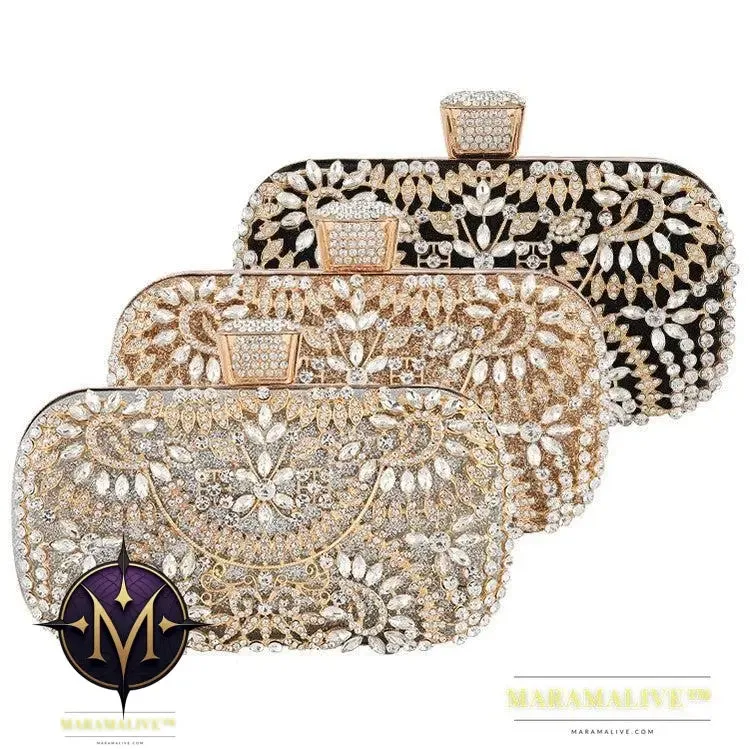 Diamond-studded Ladies Hand-made Full Diamond Portable Banquet Bag