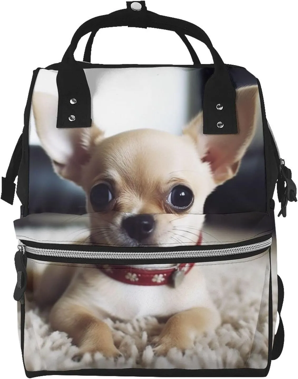 Diaper Bag Nappy Backpack Baby Bag Golden retriever Mummy Backpack Multifunction Changing Bags for Travel, Cute Chihuahua, One Size