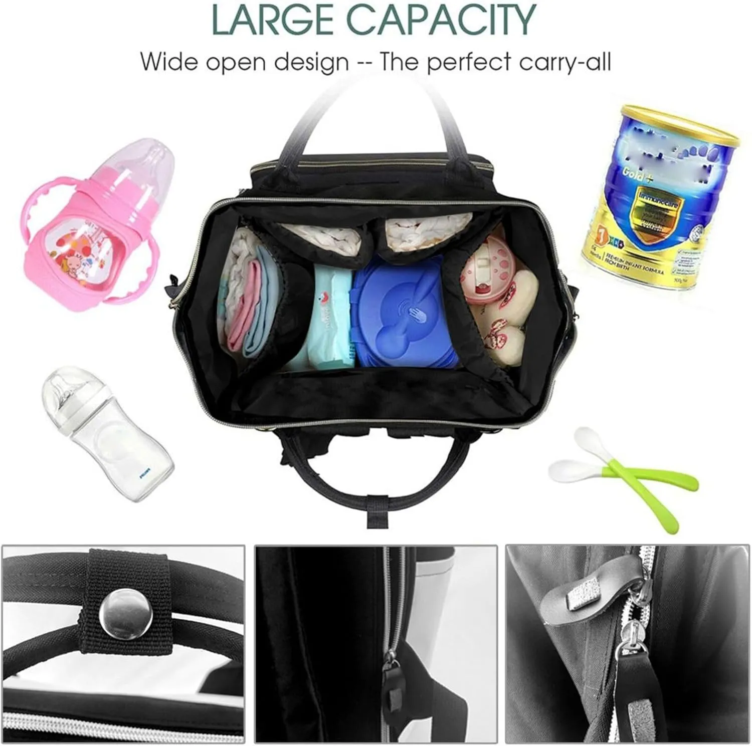 Diaper Bag Nappy Backpack Baby Bag Golden retriever Mummy Backpack Multifunction Changing Bags for Travel, Cute Chihuahua, One Size