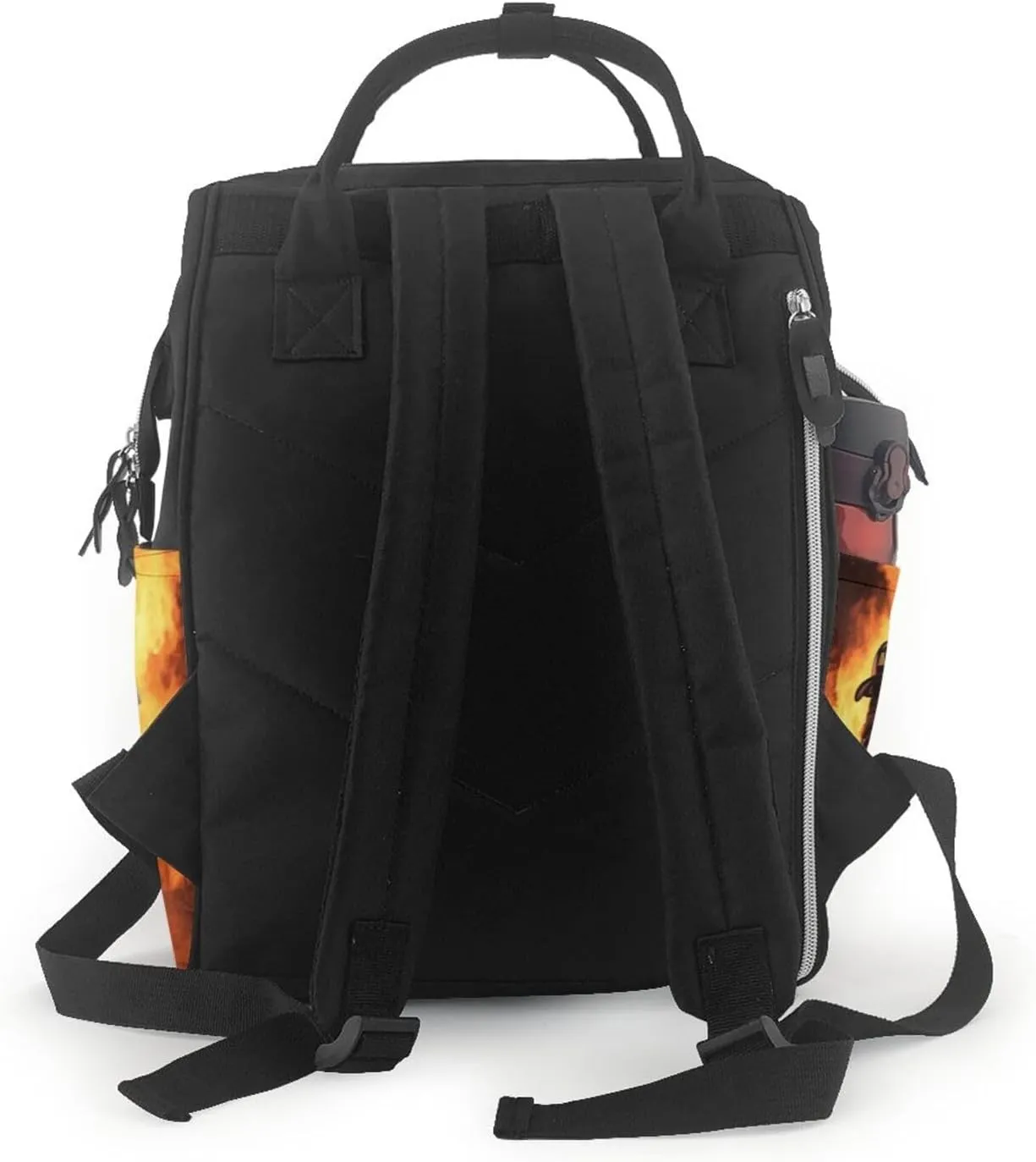 Diaper Bag Nappy Backpack Baby Bag Golden retriever Mummy Backpack Multifunction Changing Bags for Travel, Firefighter Fireman Flame, One Size