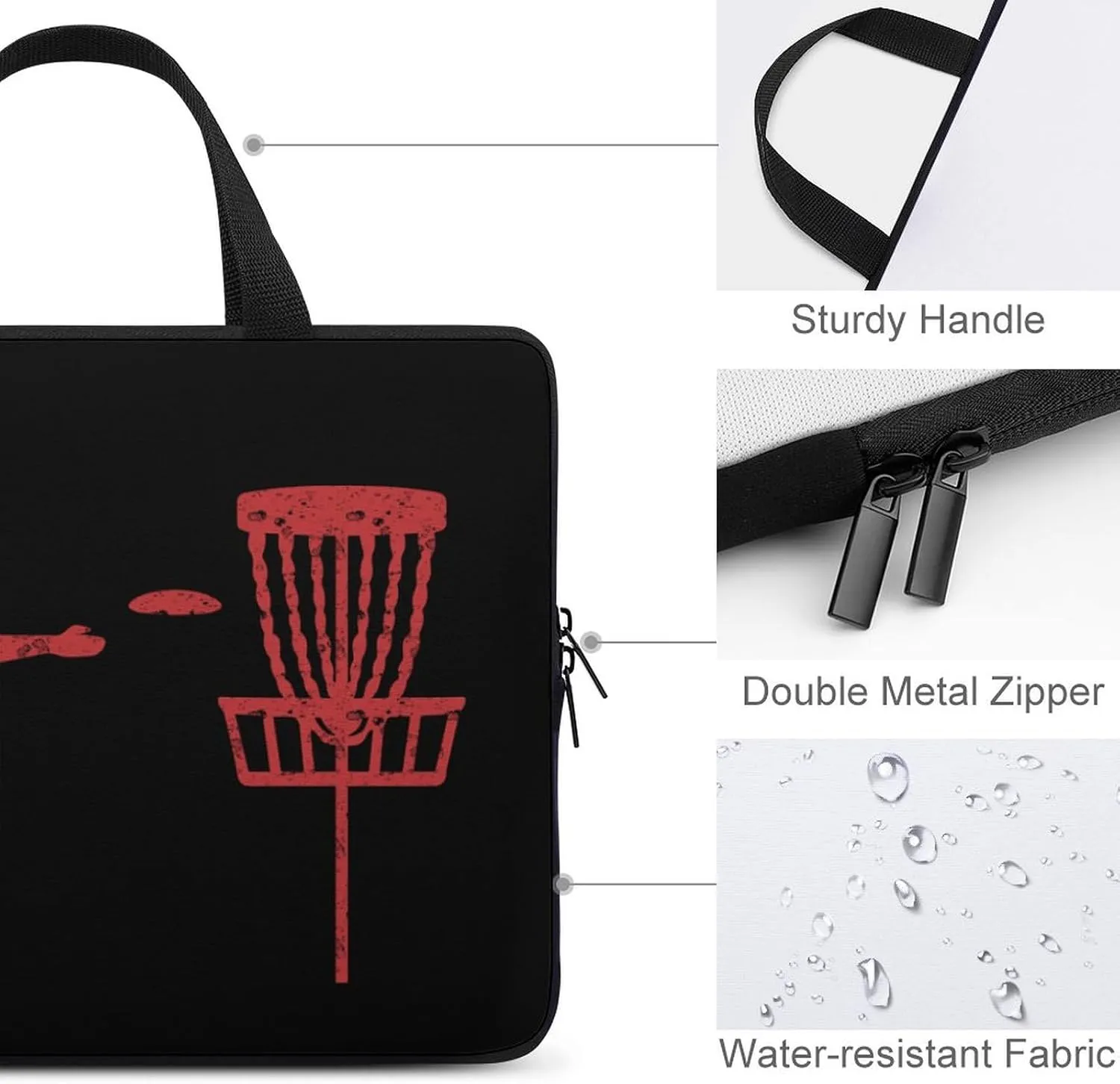 Disc Golf Icon Basket Laptop Sleeve Portable Waterproof Computer Bag Pouch Handbag Protective Sleeve