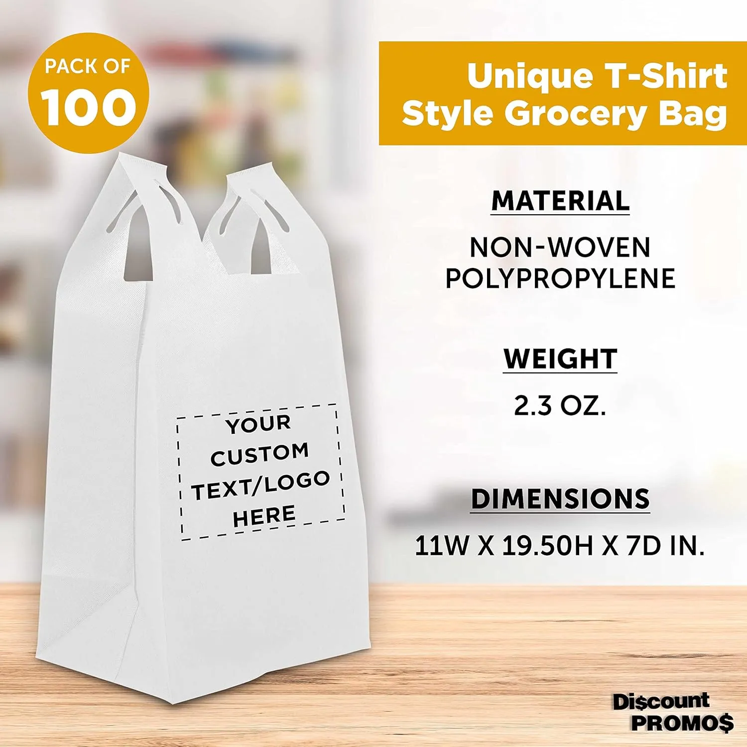 DISCOUNT PROMOS Bodega Lightweight Reusable Tote Bags - Tradeshows, Party Favors, Gift Bags