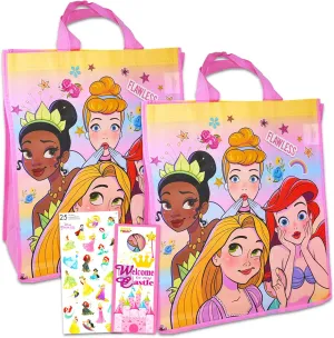 Disney Princess Reusable Tote Grocery Bag Pack ~ 2 Pack of Princess Reusable Tote Bag for Groceries and Gifts Princess Totes