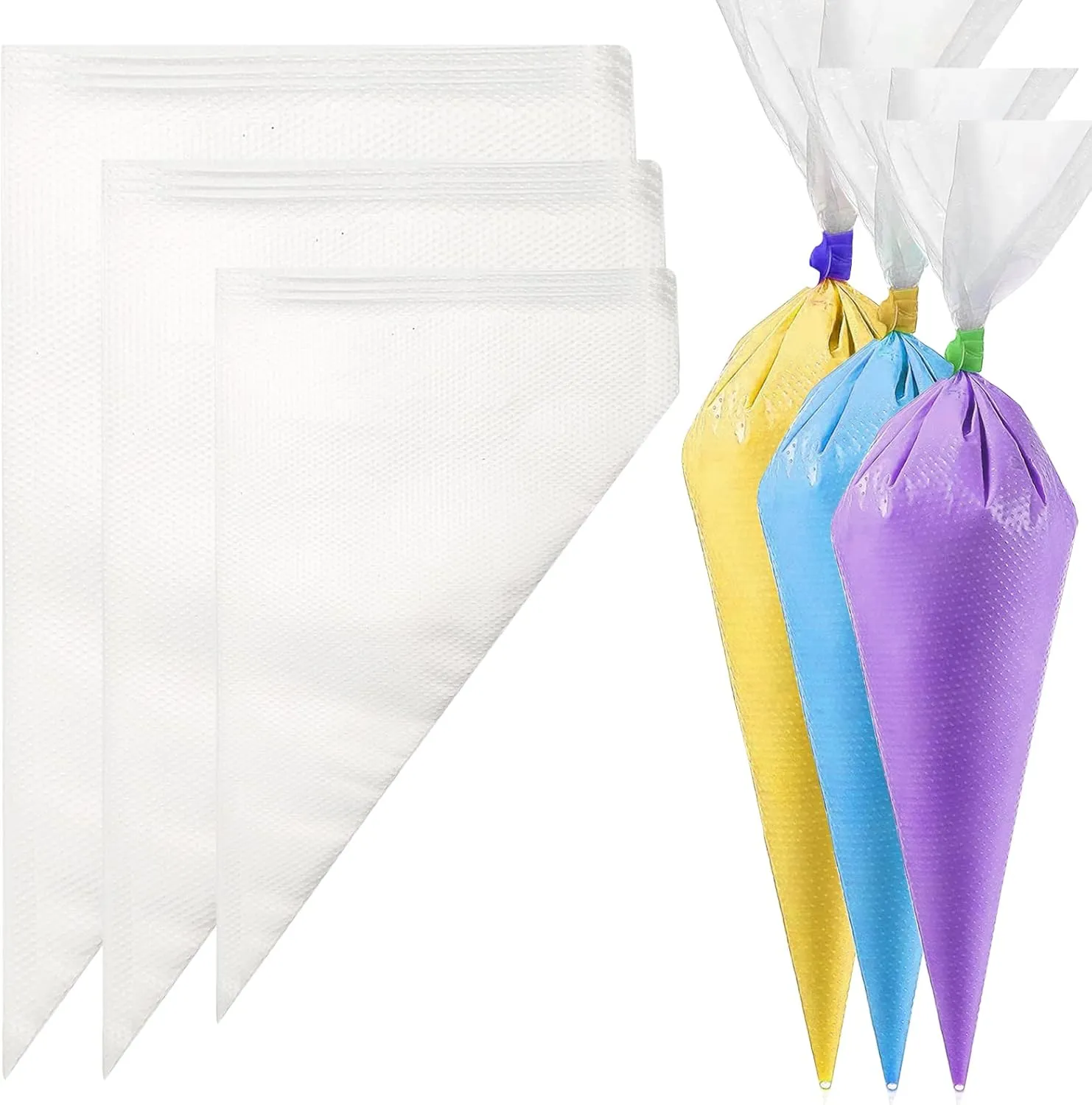 Disposable Icing Piping Bag, Thickened Disposable Pastry Bag Cake, 12 Inch 14 Inch 16 Inch Anti Burst and Non-slip Chocolate Piping Decorating Bags 150 PCS