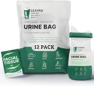 Disposable Urine Bag 12/24 PCS 800ML - Portable Urinal & Female Urinal for Travel, Leak-Proof Emergency Toilet Solution, Unisex Pee Bags for Men, Women, Camping, Traffic Jams, Kids - Compact