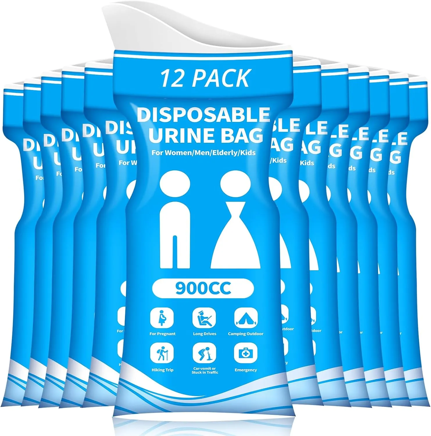 Disposable Urine Bag for Travel - 900ML Portable Pee Bags for Women Men 8/12/20/24/28 PCS Emergency Vomit Bags Urinal Toilet for Car Camping, Road Trip,Traffic Jam, Pregnant, Kid, Patient