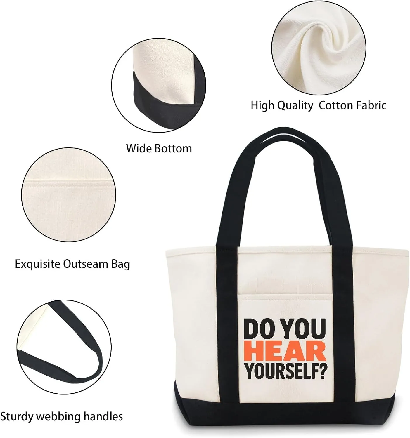 Do You Hear Yourself Canvas Tote Bag Large Canvas Bag Use For Grocery Bags,Shopping Bags
