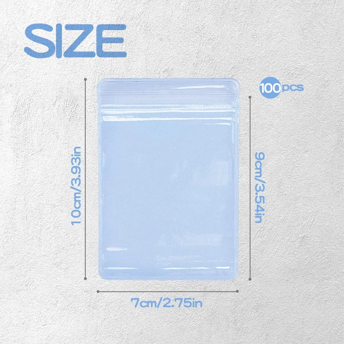 DOERDO 100Pcs Self Seal Plastic Pack Zipper Lock Bags PVC Clear Jewelry Anti Oxidation Zipper Bag Antitarnish Plastic Bags for Packaging Jewelry Earrings Rings, 3.9 x 2.7 inch